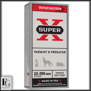 Winchester Varmint & Predator 22-250 Rem Ammo 55gr PSP 20ct X222501
