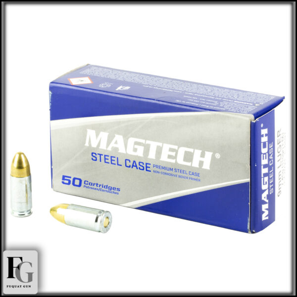 Magtech Steel Case 9mm Ammo 115gr FMJ 9AS 50rd