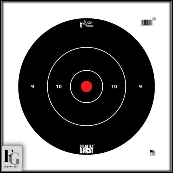 Pro-Shot 12" SplatterShot White Bullseye Heavy Tag Paper 12 Pack 12B-WHTE-TG-12PK
