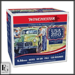 Winchester USA 250th 5.56 Ammo M193 55gr FMJ 125ct USA193125