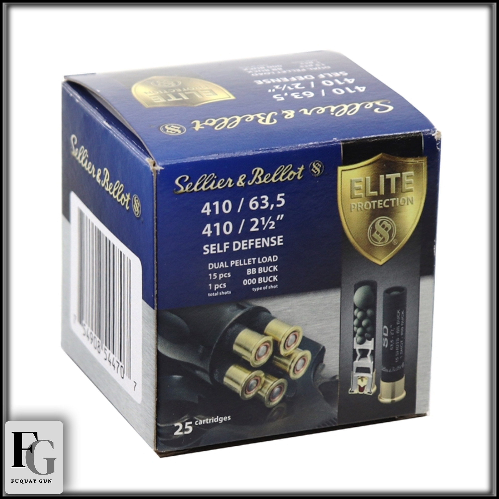 S&B Self Defense 2-1/2" 410 Ammo Dual Pellet Load 25ct SB410SDA